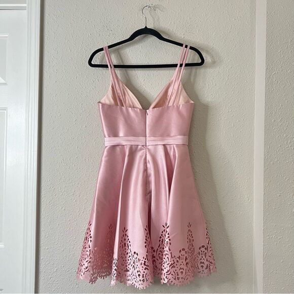 Sherri Hill Pink A-line Mini Dress Size 4 - Picture 6 of 8